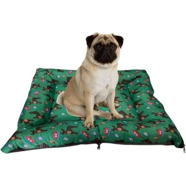 Imagem de Cama Pet Cachorro e Gato Colchonete Tamanho P 39x47cm Com Ziper (Verde)