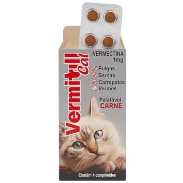 Imagem de Vermitril Cats Antipulgas carrapatos sarnas e vermes 4 comprimidos sabor carne