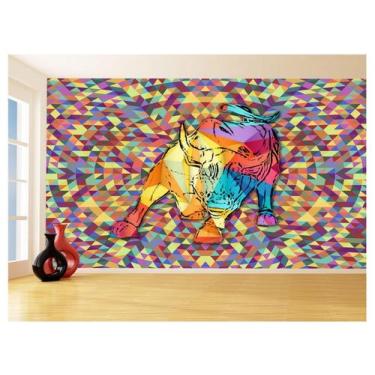 Imagem de Papel De Parede 3D Animais Pop Art Touro Bull 3,5M Pxa155 - Você Decor