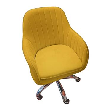 Imagem de Cadeira de escritório moderna com encosto médio – Altura ajustável, cadeira ergonômica giratória para sala de estar, maquiagem, estudo