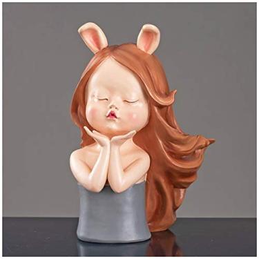 Imagem de Rack de vinho Sweet Girl Wine Rack Ornamentos Creative Gift Desktop Wine Stands e Presentes Decorativos Multicoloridos Decorações de Sala de Estar Casa Suporte de Garrafa de Vinho (Cor: Latão) (1)