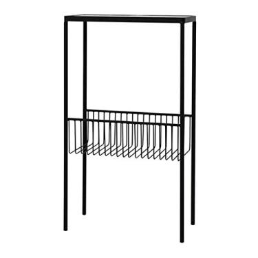 Imagem de Estante pequena europeia de ferro e revistas prateleira de armazenamento de chão prateleira de vidro armazenamento de bancada adequado para sala de estar/quarto/prateleiras de livros de estudo (cor