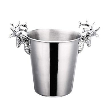 Imagem de Balde de gelo, balde de gelo, balde de gelo vintage artístico, churrasqueiras de quintal, piqueniques e acampamento, aço galvanizado resistente para uso em bar ao ar livre