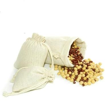 Imagem de Sacos de cordão de tecido de algodão, pacote com 25 cordões de pano natural, sacos de presente para armazenamento de casamento, especiarias para cozinhar, joias, 7,6 x 10 cm