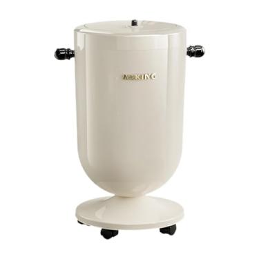 Imagem de Ｂｅｓｇａ Lixeira Móvel com Rodas, 20L, Tampa, Decorativa, para Banheiro de Trailer e Casa, Creme