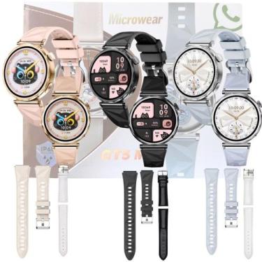 Imagem de Smartwatch Microwear Relogio Feminino Redondo GT5 Mini Tela Amoled Res