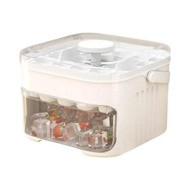 Imagem de Máquina De Gelo De Camada Dupla Com 50 Cubos E Tampa De Pressão Fácil,