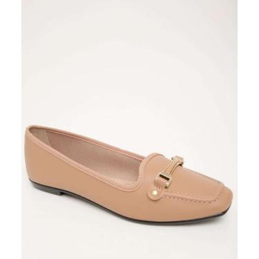 Imagem de Mocassim Loafer Feminino Bridão Moleca-35059, Bege, 38