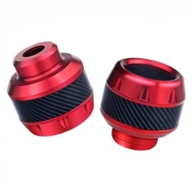 Imagem de 2 peças deslizantes de moldura universal proteção contra quedas protetor de colisão para motocicletas, motocicletas, ciclomotores (VERMELHO)