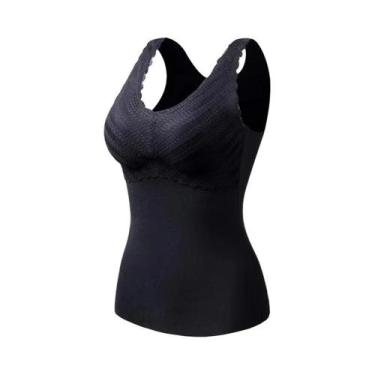 Imagem de Camiseta Regata Feminina Slim Fit De Veludo, Roupa Térmica Quente E Es