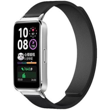 Imagem de Pulseira magnética de silicone para Huawei Band 10/9/8 xDfind Litchi Texture (preto)
