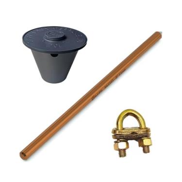 Imagem de KIT 01 HASTE ALTA CAMADA ATERRAMENTO 5/8 14,3MMX2,4M+GRAMPO+CAIXA