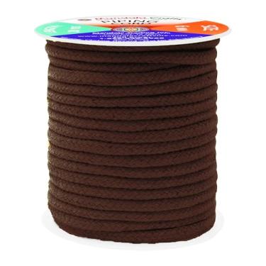 Imagem de Mandala Crafts Corda de substituição de cordão macio marrom chocolate 6 mm 20 jardas estofados crochê macramé algodão acabamento Welt
