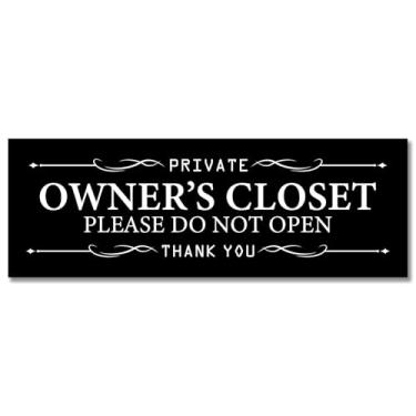 Imagem de Placa de armário de proprietários, vinil autoadesivo, sinal de acesso a convidados, impermeável e resistente a UV, adesivo de residência privada para porta de escritório e casa de negócios (preto)