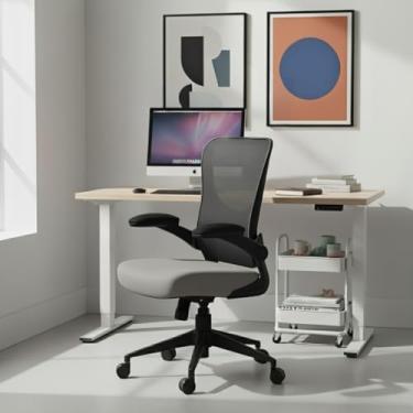 Imagem de Cadeira Escritorio Ergonomica e Confortável DT3 Vita com revestimento Mesh Spandex+Tecido Softex, braço retrátil até 90º,Espuma Injetada, Certificada NR-17(Grey)