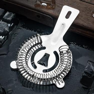 Imagem de Coador de coquetel de aço inoxidável com alça reta coador de barra de malha fina para uso doméstico e profissional