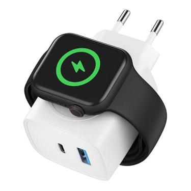 Imagem de Carregador de Parede Turbo, Porta Dupla (USB-A + USB-C), Relógio Watch, Carregamento Rápido, 20W Compatível com Todos os Dispositivos – Samsung, Motorola, Xiaomi, iPhone 15/16/17, Android, iOS