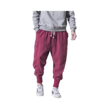 Imagem de Calças Jeans Masculinas De Perna Larga Em Algodão, Confortáveis E Casu