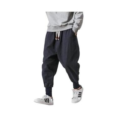 Imagem de Calças Jeans Masculinas De Perna Larga Em Algodão, Confortáveis E Casu