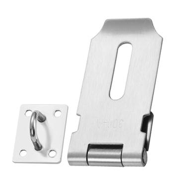 Imagem de Ferrolho de cadeado de ângulo reto de 90 graus, trava de aço inoxidável 304 com parafusos para armário de portão de porta (prata)