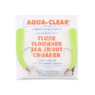 Imagem de Aqua-Clear, Hi-Lo Pearl Accent Hair Teaser Rig, Linguado/Fluke/Seatrout/Croaker, 3/0 Nickl Octo Hook, AFW Swivel, 40 lb / 18.1 kg GS Mono, T-Standoff, ChrtrseHair, PearlAccent