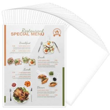 Imagem de Molain Pacote com 36 carregadores de documentos de 21 x 28 cm, capas de menu para documentos transparentes para documentos, carregadores superiores, protetores de folha de plástico rígido para fotos
