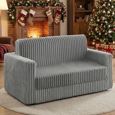 Imagem de HABUTWAY Sofá-cama dobrável conversível, sofá-cama dobrável com apoio de braço, sofá de chão confortável, cama de espreguiçadeira dobrável, sofá preguiçoso multifuncional para quarto, sala de estar