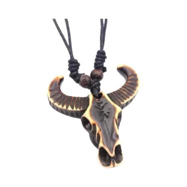 Imagem de Colar Masculino Retrô Com Pingente De Caveira De Vaca, Gargantilha Est
