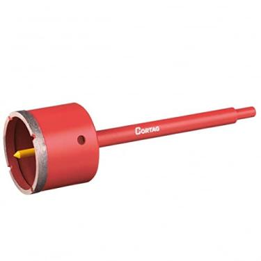 Imagem de Serra Copo Diamantada - Haste E Pino Guia P/Alvenaria 60 Mm Cortag Vermelha