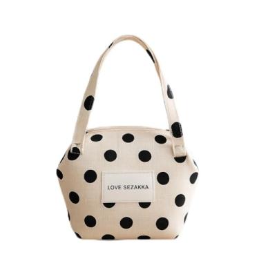 Imagem de Bolsa feminina com bolinhas coloridas, bolsa fashion estilo INS com fecho de zíper para passeios diários