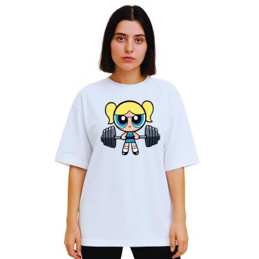 Imagem de Camiseta Oversized Feminina Algodão Treino Academia Estampada-Feminino