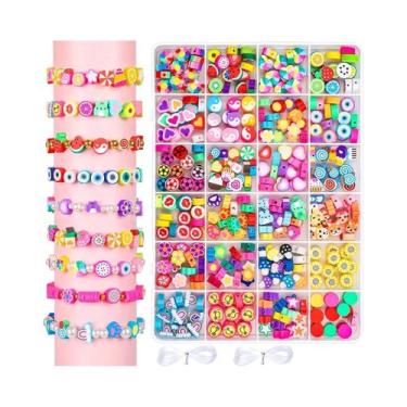 Imagem de Kit De Pulseira DIY Vibrante Com Contas De Argila E Elásticos, Conjunt
