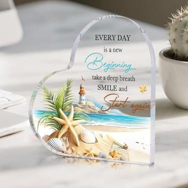 Imagem de Presentes inspiradores para amigos, mãe, irmã, menina, colega de trabalho, cristãs, placas e placas decorativas de acrílico de Natal, 9 x 8 cm acessórios de mesa de escritório decoração (estrela do