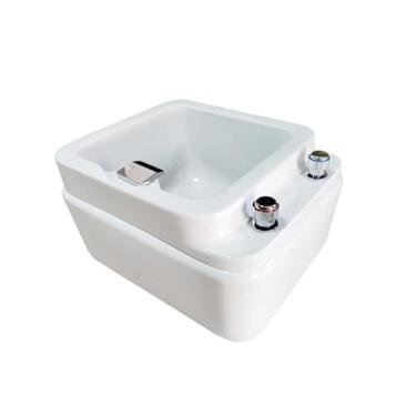 Imagem de pcagfaajmh Banho para pés de spa de acrílico, tigela de pedicure para salão de unhas, spa para pés, com idade especial para banho de hotel, banheiras resistentes, bacia para pés de imersão