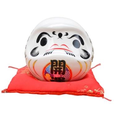 Imagem de WeiLaiKeQi Estátua Daruma Multiuso, Decoração Artística, Presente, Centro de Mesa, Ornamento de Cerâmica para Casa, Mesa, Estante, Quarto, Branco