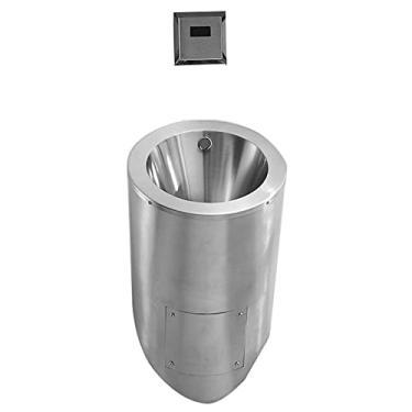 Imagem de pcagfaajmh Mictório de parede de aço inoxidável 304 mictório de aço inoxidável, sensor inteligente de descarga mictório masculino pequeno vaso sanitário vertical, adequado para shoppings, bares