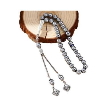 Imagem de Pulseira De Pedra Hematita Tasbih Com 33 Contas, Promove a Circulação 