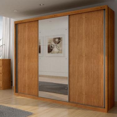 Imagem de Guarda Roupa Casal Paradizzo Gold Com Espelho 3 Portas De Correr E 6 Gavetas Novo Horizonte