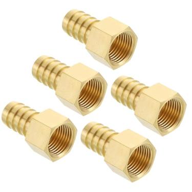 Imagem de Kozelo Pacote com 5 acessórios de mangueira de latão Farpas de mangueira de 3/10.2 cm para conexões fêmeas NPT de 2,5 cm para máquinas domésticas, banheiras de massagem e sistemas de irrigação