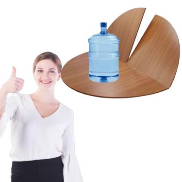 Imagem de Mesa de bancada circular dobrável – carga de 50 kg, mesa de jantar universal de madeira para uso residencial e comercial, grande, mesas de banquete de festa sem pernas (estilo 4, 1,6 m/