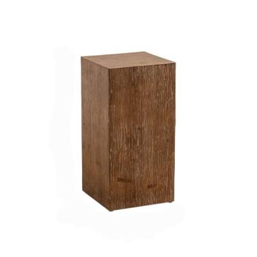 Imagem de Mesa de centro de madeira quadrada sofá mesa lateral para sala de estar, quarto, loja de chá, cafeteria, mesa redonda pequena, mesa de canto criativa simples