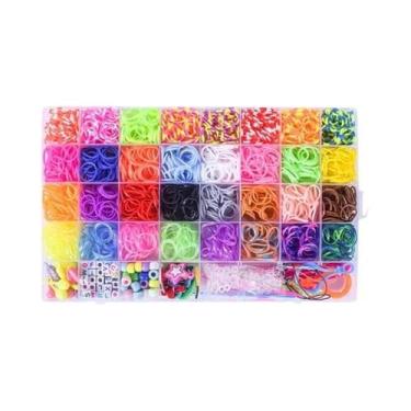 Imagem de Conjunto De Elásticos Coloridos Para Pulseiras (600-1800 Peças) - Kit 