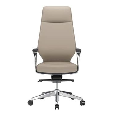 Imagem de Cadeira de escritório de couro com apoio de braço, encosto alto, 360 graus, cadeira executiva ajustável, cadeira executiva para computador