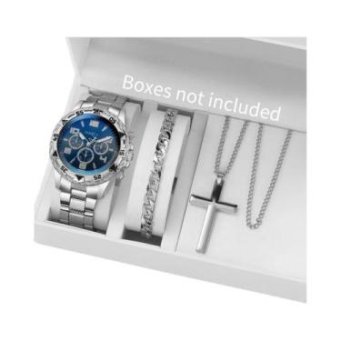 Imagem de Conjunto De Relógio De Quartzo De Luxo Masculino Com Mostrador Grande 