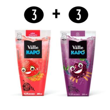 Imagem de Kit 3 unidades de Kapo 200ml Sabor Uva + 3 unidades de Kapo 200ml Sabo