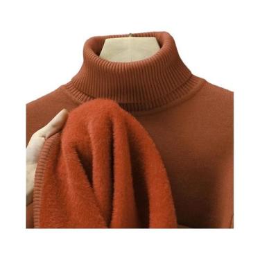 Imagem de Suéter Masculino Slim Fit De Manga Longa Com Gola Alta, Anti-Pilling, 