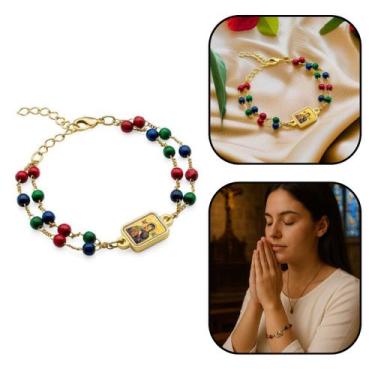 Imagem de Pulseira Nossa Senhora do Perpétuo Socorro Dupla Colorida - FORNECEDOR