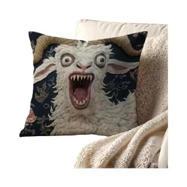 Imagem de Capa De Almofada 2D Com Estampa De Rosto De Cabra Assustador, Estilo N