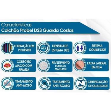 Imagem de Colchão Queen Espuma Guarda Costas Super Resistente (158x198x20) - Probel