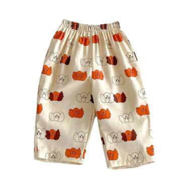 Imagem de Calças Harem Para Crianças, Finas E Soltas, Com Estampa Casual Para Me